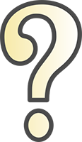 Question Mark Icon with warm yellow gradient in center